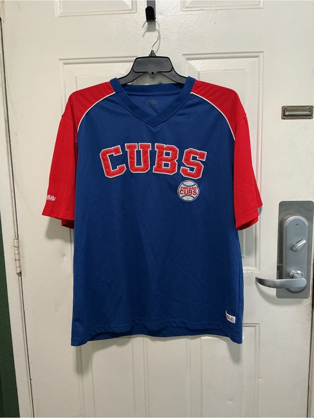 Stitches Blue Jersey with Red and White Number Applique CUBS